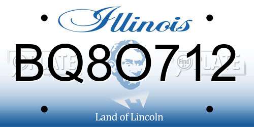 BQ8O712 Illinois License Plate