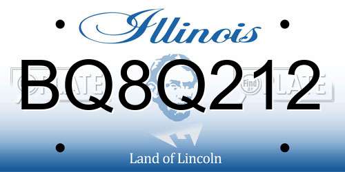 BQ8Q212 Illinois License Plate