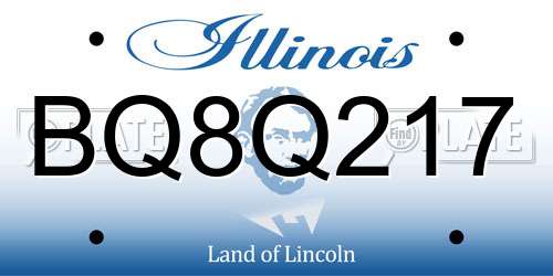 BQ8Q217 Illinois License Plate