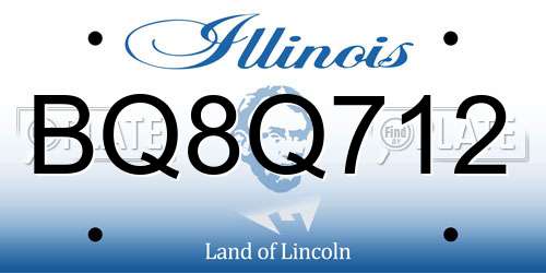 BQ8Q712 Illinois License Plate