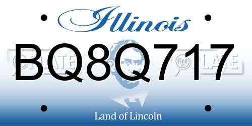 BQ8Q717 Illinois License Plate
