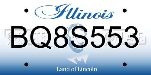 BQ8S553 Illinois License Plate
