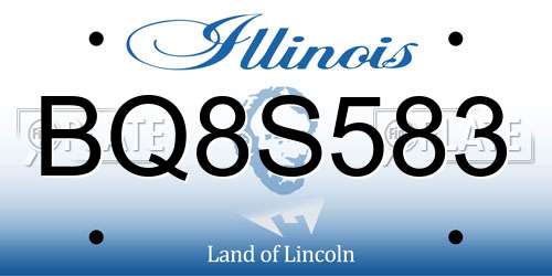 BQ8S583 Illinois License Plate