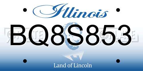 BQ8S853 Illinois License Plate
