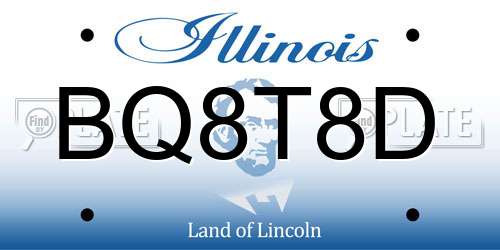 BQ8T8D Illinois License Plate