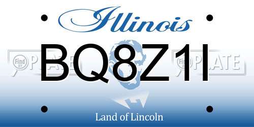 BQ8Z1I Illinois License Plate