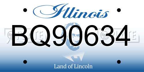 BQ90634 Illinois License Plate