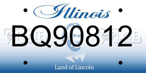 BQ90812 Illinois License Plate