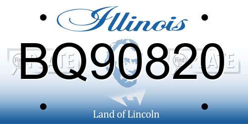 BQ90820 Illinois License Plate
