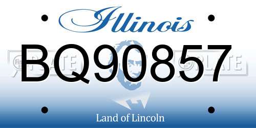 BQ90857 Illinois License Plate