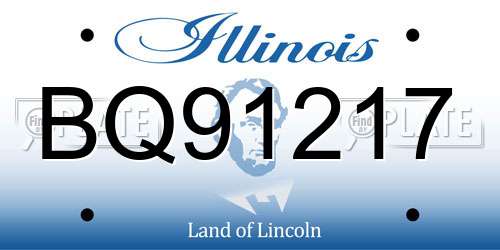BQ91217 Illinois License Plate