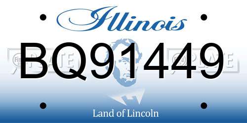 BQ91449 Illinois License Plate