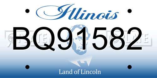 BQ91582 Illinois License Plate