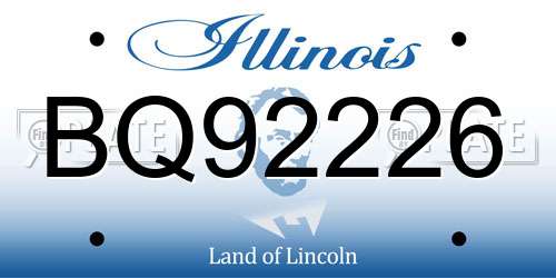 BQ92226 Illinois License Plate