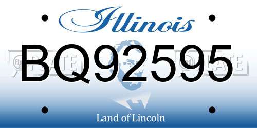 BQ92595 Illinois License Plate