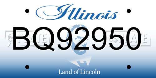 BQ92950 Illinois License Plate