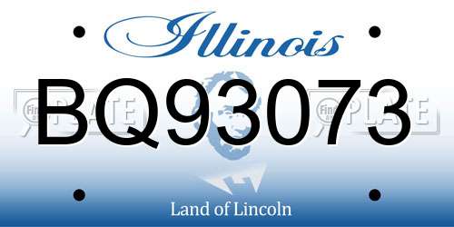 BQ93073 Illinois License Plate