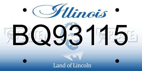 BQ93115 Illinois License Plate