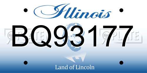 BQ93177 Illinois License Plate