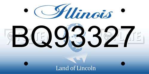 BQ93327 Illinois License Plate