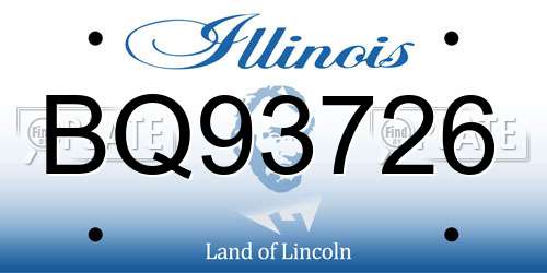 BQ93726 Illinois License Plate