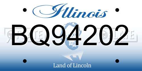 BQ94202 Illinois License Plate