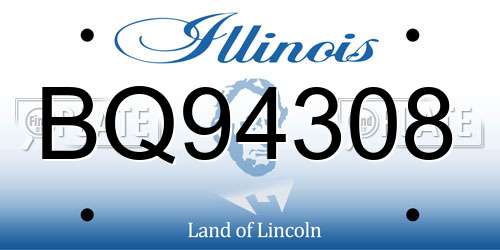 BQ94308 Illinois License Plate