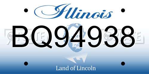 BQ94938 Illinois License Plate