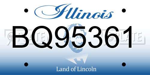 BQ95361 Illinois License Plate