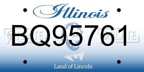 BQ95761 Illinois License Plate
