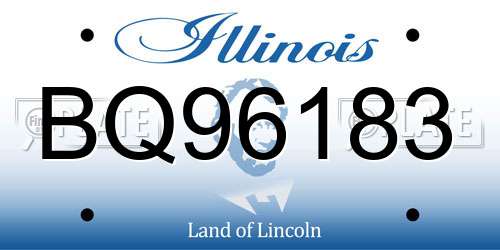 BQ96183 Illinois License Plate