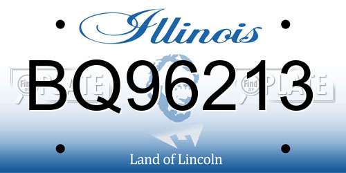 BQ96213 Illinois License Plate