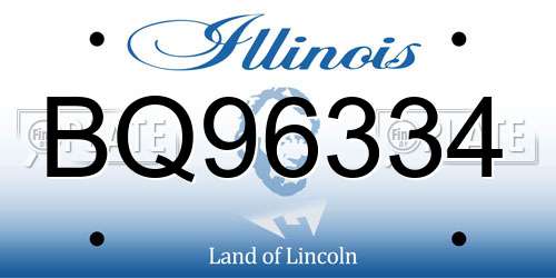 BQ96334 Illinois License Plate