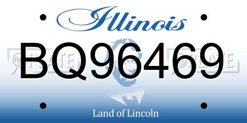 BQ96469 Illinois License Plate