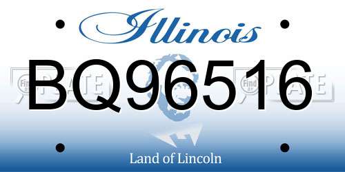BQ96516 Illinois License Plate