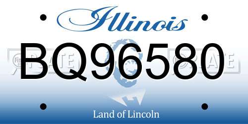 BQ96580 Illinois License Plate