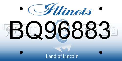 BQ96883 Illinois License Plate