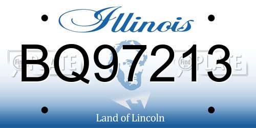 BQ97213 Illinois License Plate