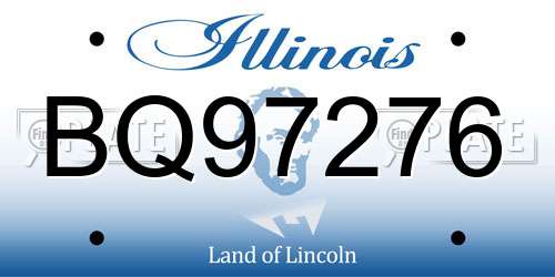BQ97276 Illinois License Plate
