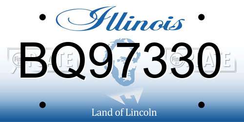 BQ97330 Illinois License Plate