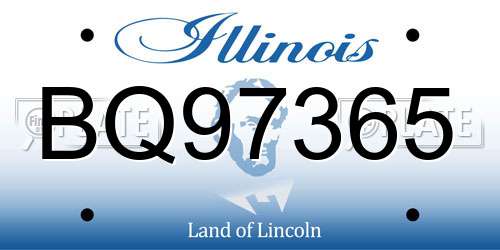 BQ97365 Illinois License Plate