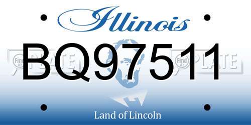 BQ97511 Illinois License Plate