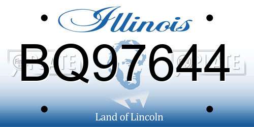 BQ97644 Illinois License Plate