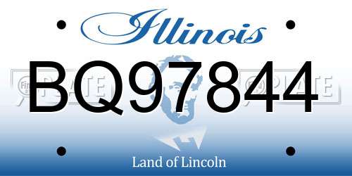 BQ97844 Illinois License Plate