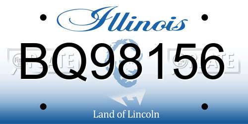 BQ98156 Illinois License Plate