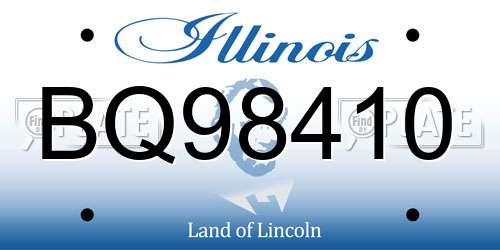 BQ98410 Illinois License Plate