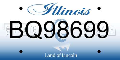 BQ98699 Illinois License Plate
