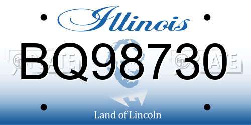 BQ98730 Illinois License Plate