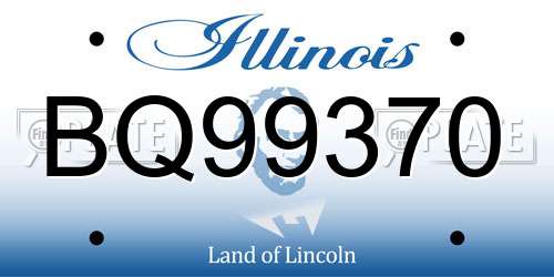 BQ99370 Illinois License Plate