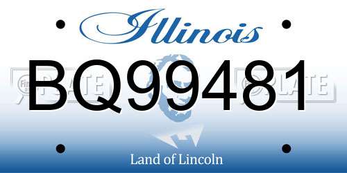 BQ99481 Illinois License Plate